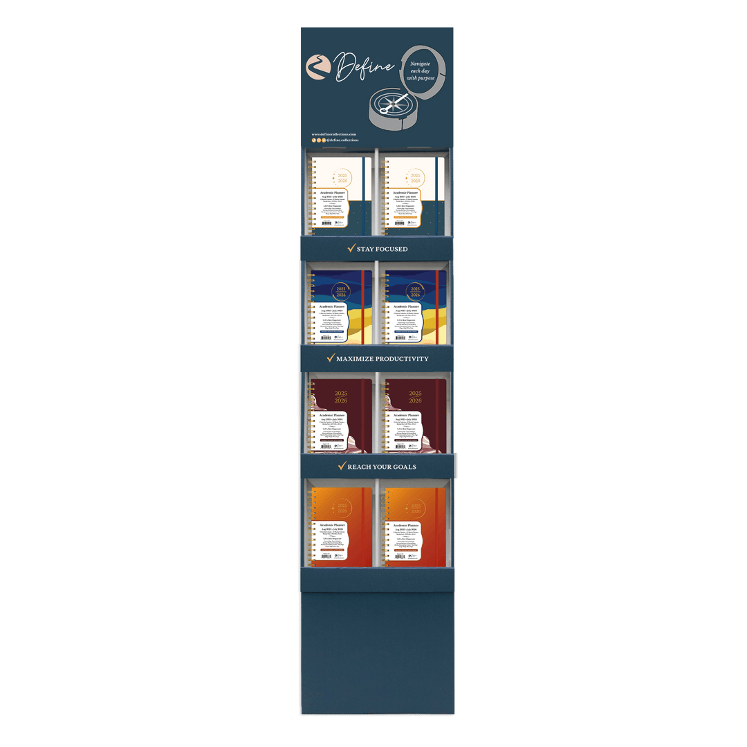 Pre-filled 2025-2026 Academic Year Planner Standing Display