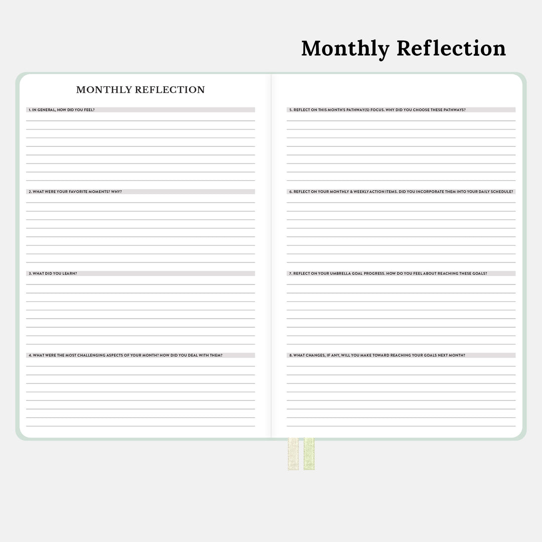 12-Month Undated Monthly & Weekly Planner