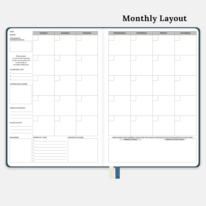 12-Month Undated Monthly & Weekly Softbound Planner
