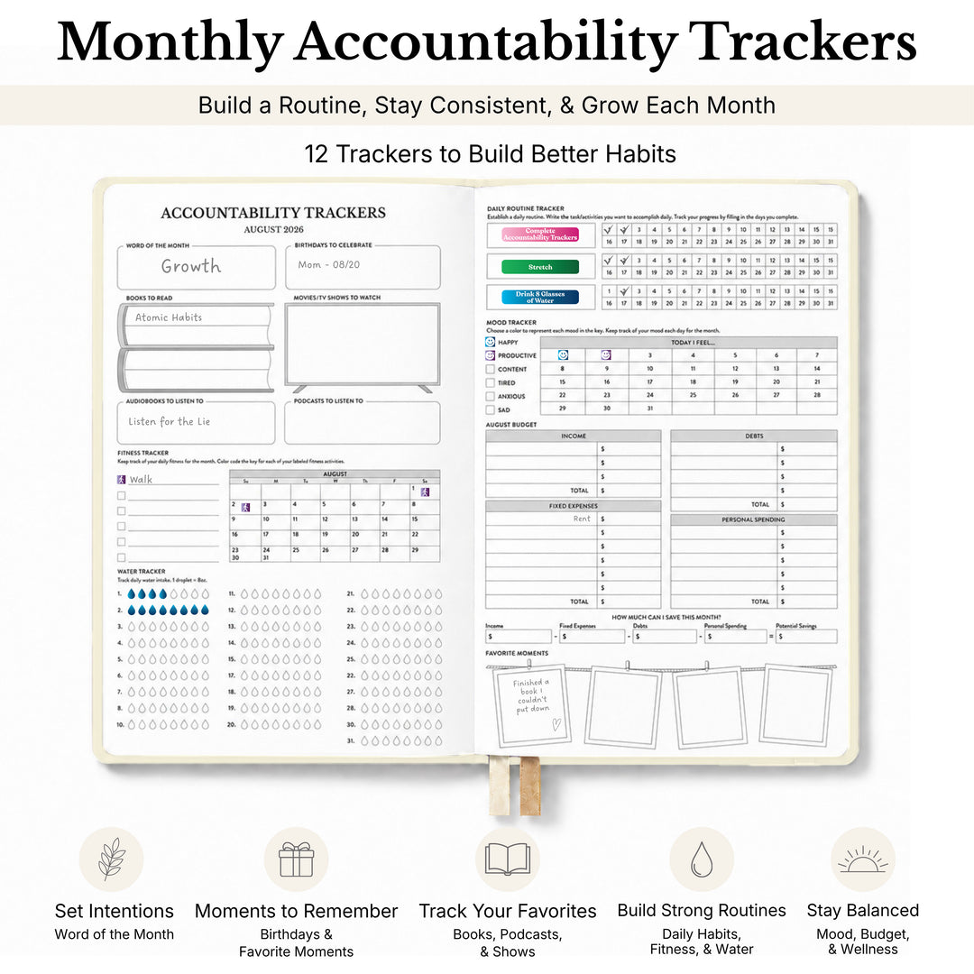Accountability trackers opened in the planner 