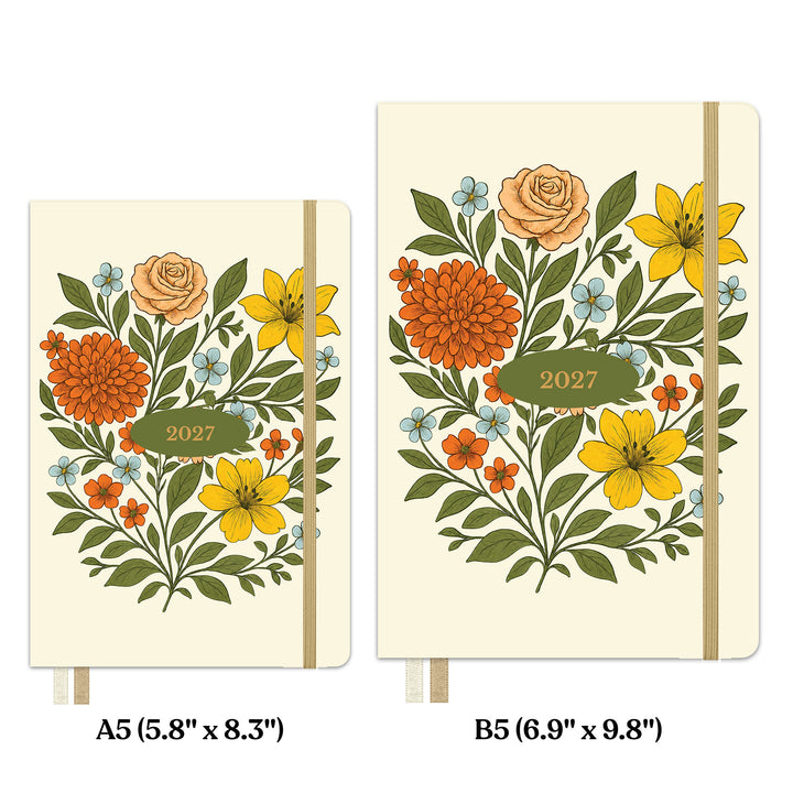 Comaprison of A5 and B5 Botanical Meadow Softbound Planners 