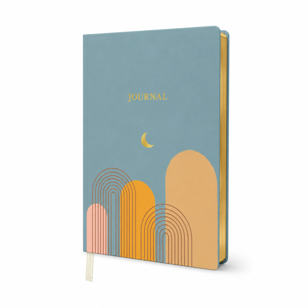 Journal with colorful design on a white background #color_desert-moon