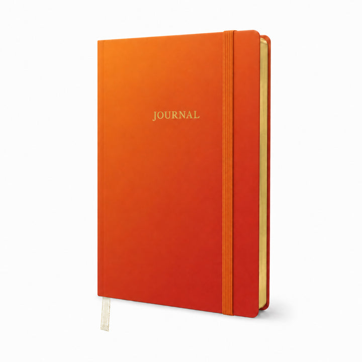 Orange journal with &