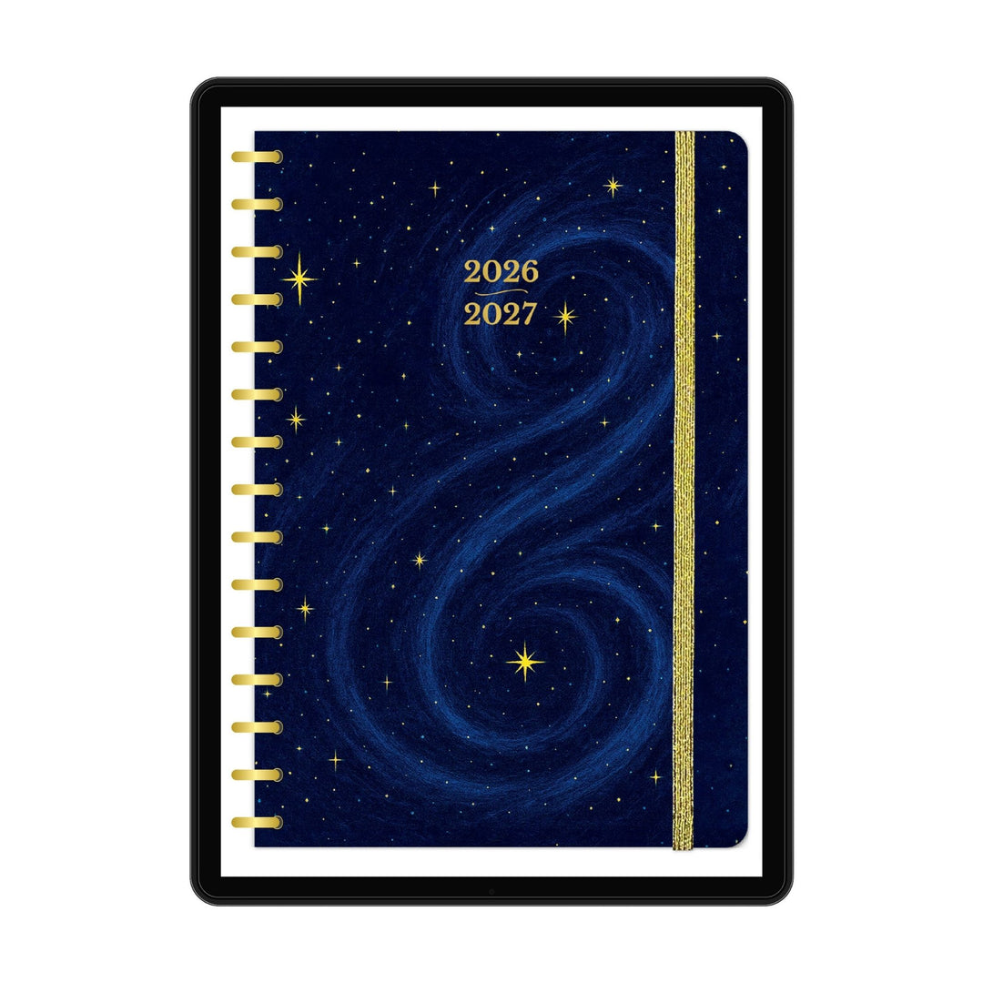 Planner with starry night design and &