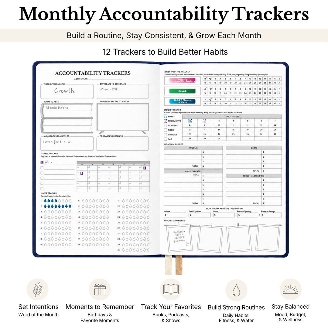 12-Month Undated Monthly &amp; Weekly Softbound Planner