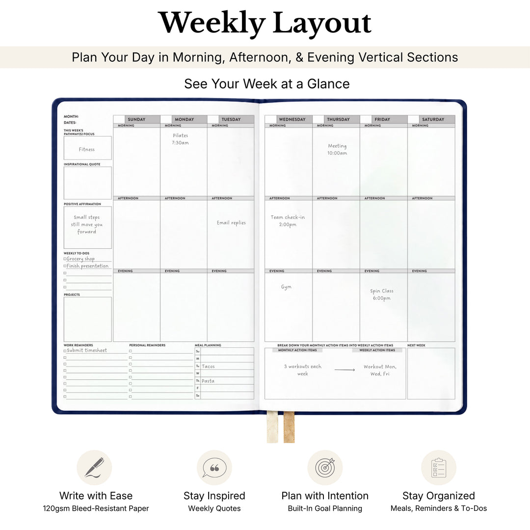 12-Month Undated Monthly &amp; Weekly Softbound Planner