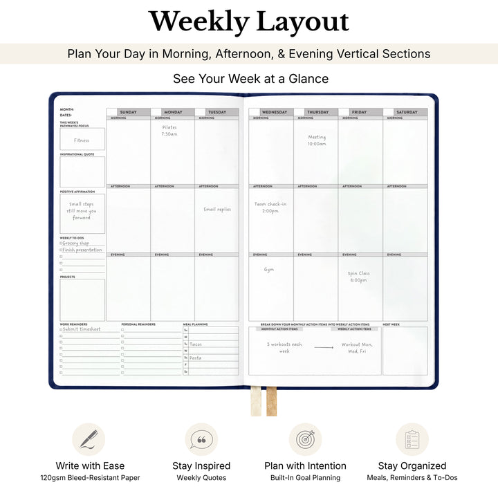 12-Month Undated Monthly &amp; Weekly Softbound Planner