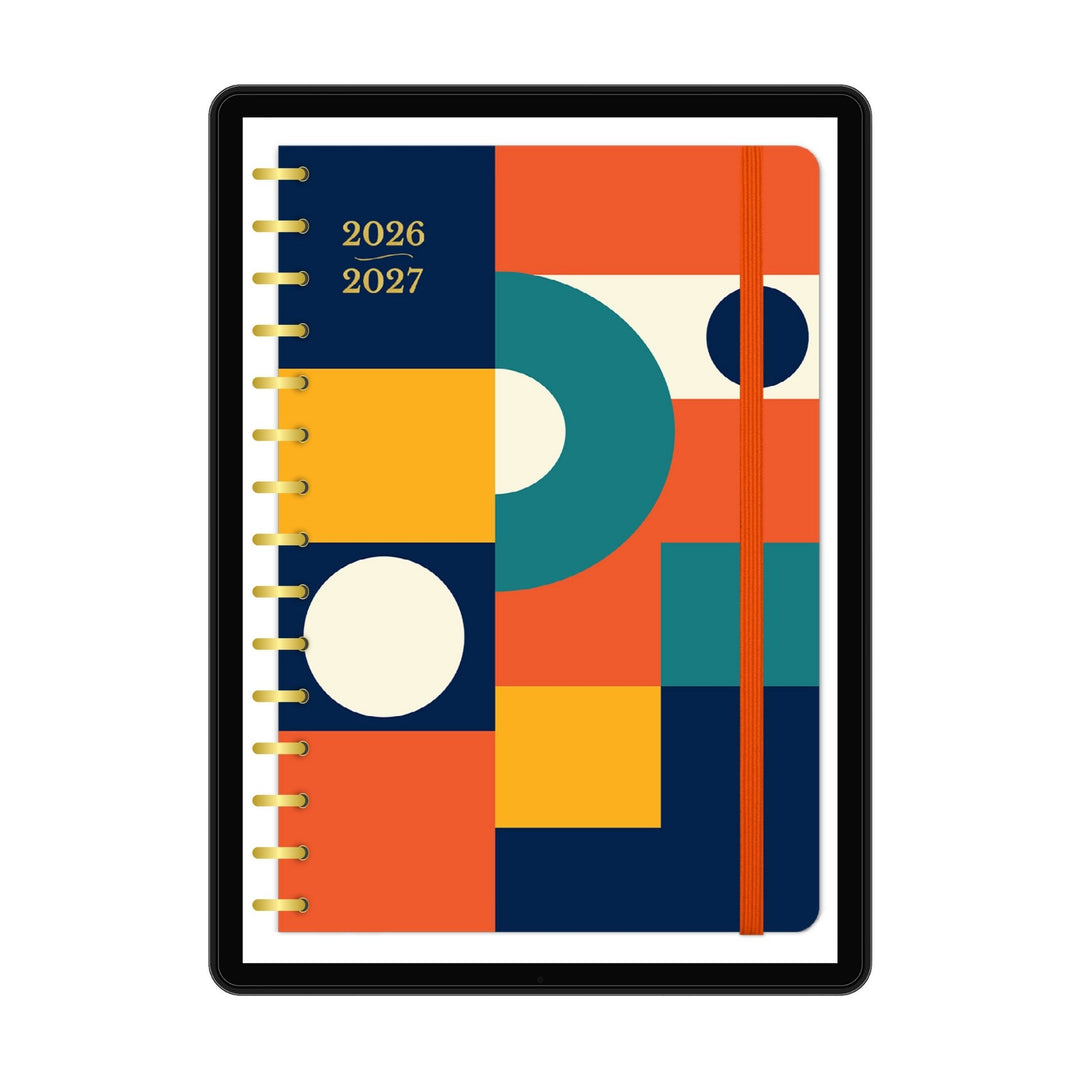 Modern Mosaic Digital Planner on a tablet with a white background 