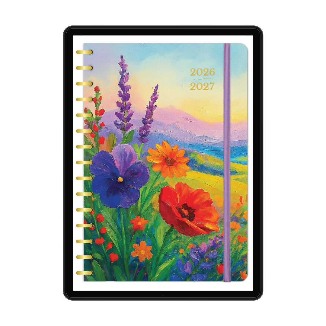 2026-2027 planner with floral design on a white background #color_morning-glow
