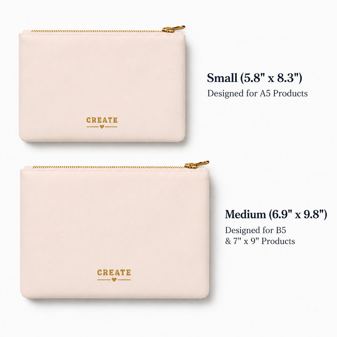 Two pink pouches with &