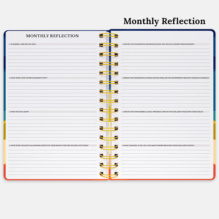 2025 Monthly & Weekly Gold Spiral Planner