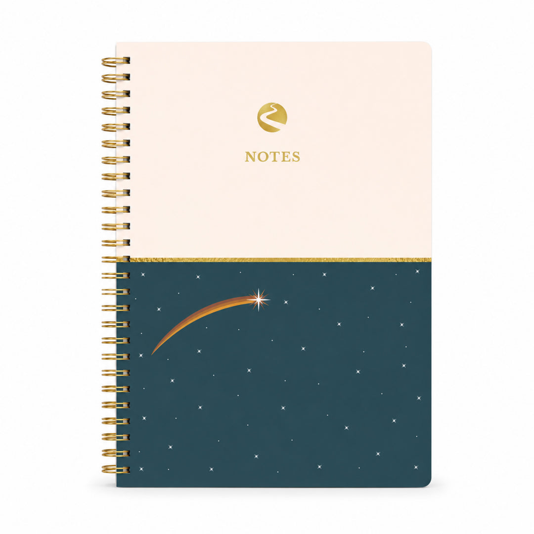 Notebook with starry night design on a white background #color_starry-sky