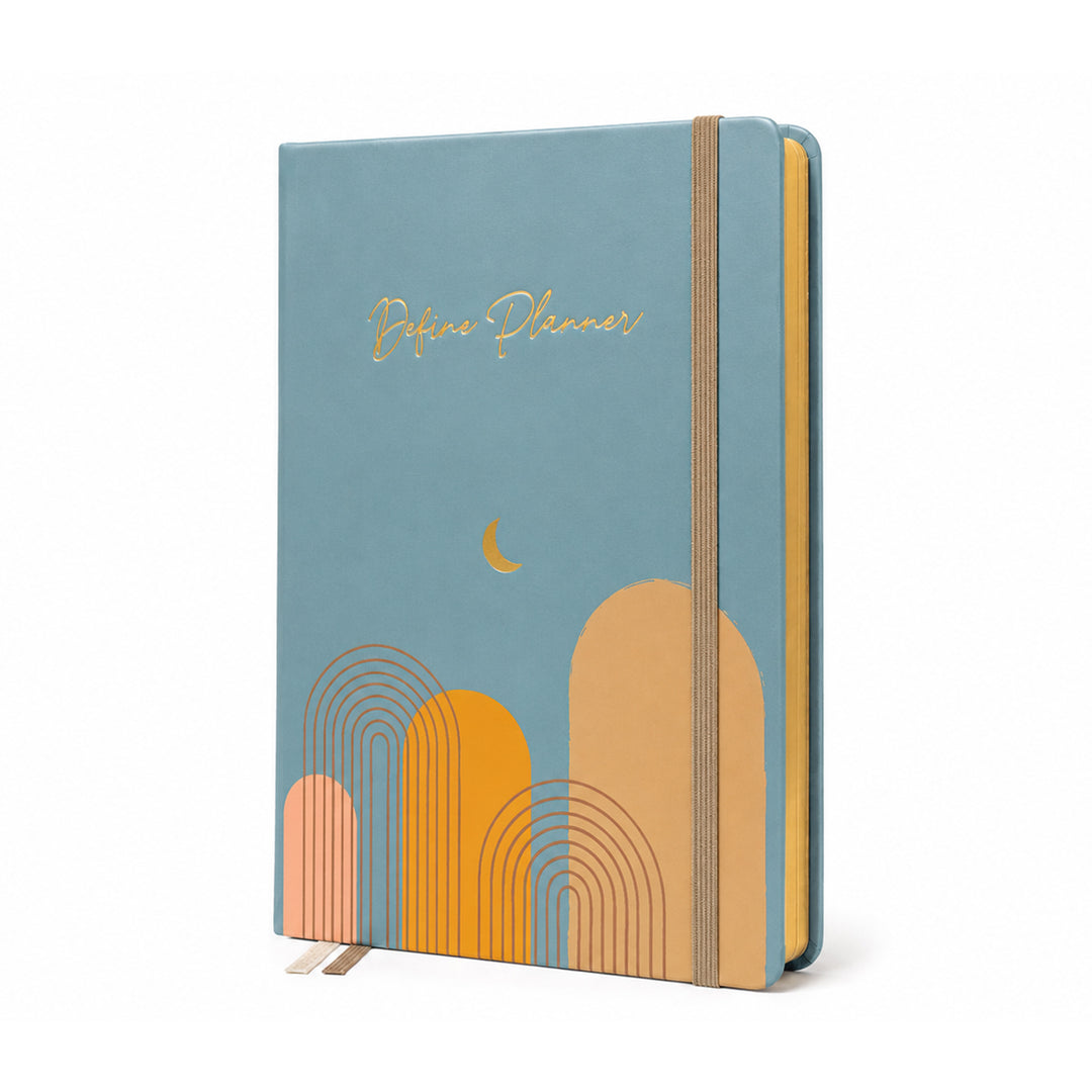 Planner with abstract design on a white background 