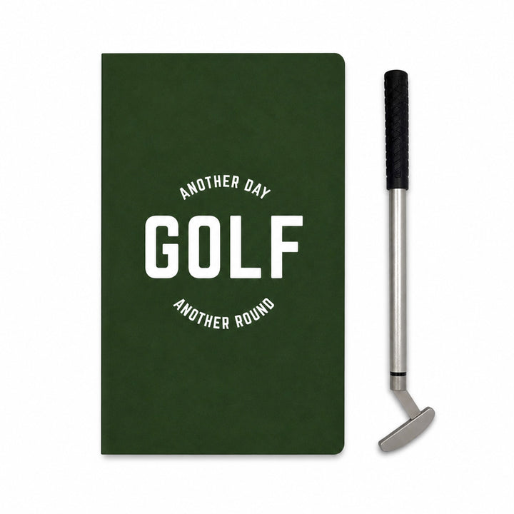 Green notebook with &
