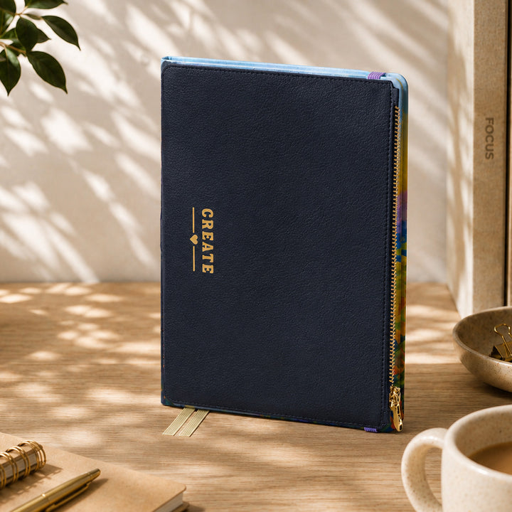  Planny pouch wrapped around planner on desk 