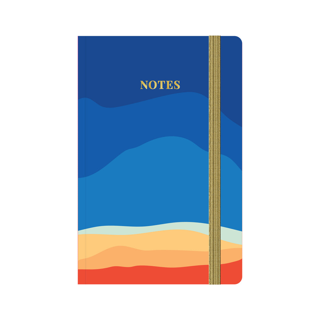 Notebook with colorful landscape design on a white background #color_solid