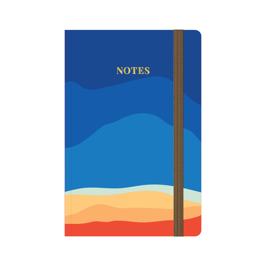 Notebook with colorful landscape design on a white background #color_solid