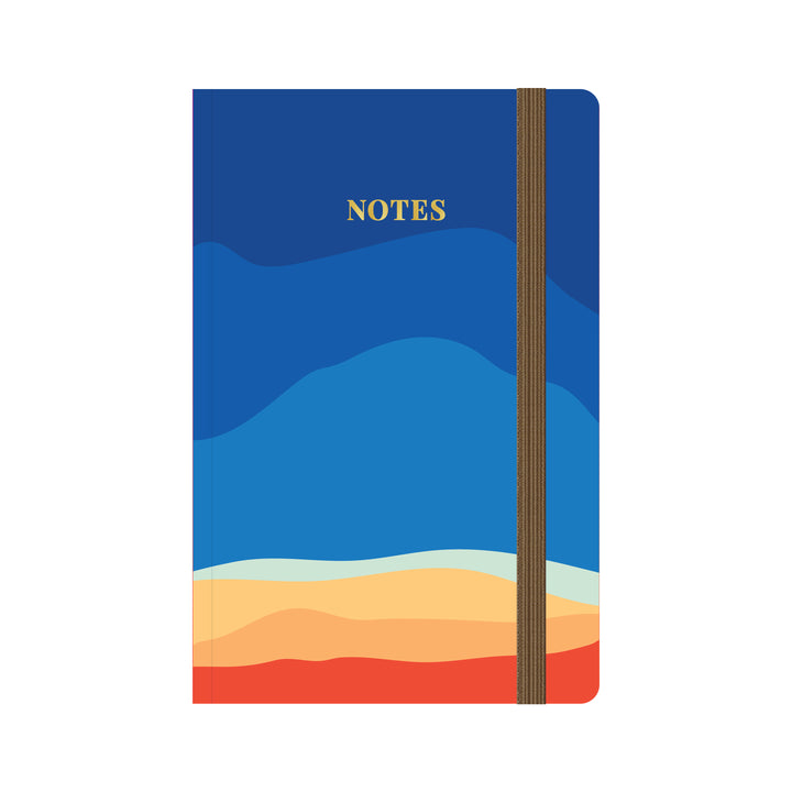 Notebook with colorful landscape design on a white background #color_solid