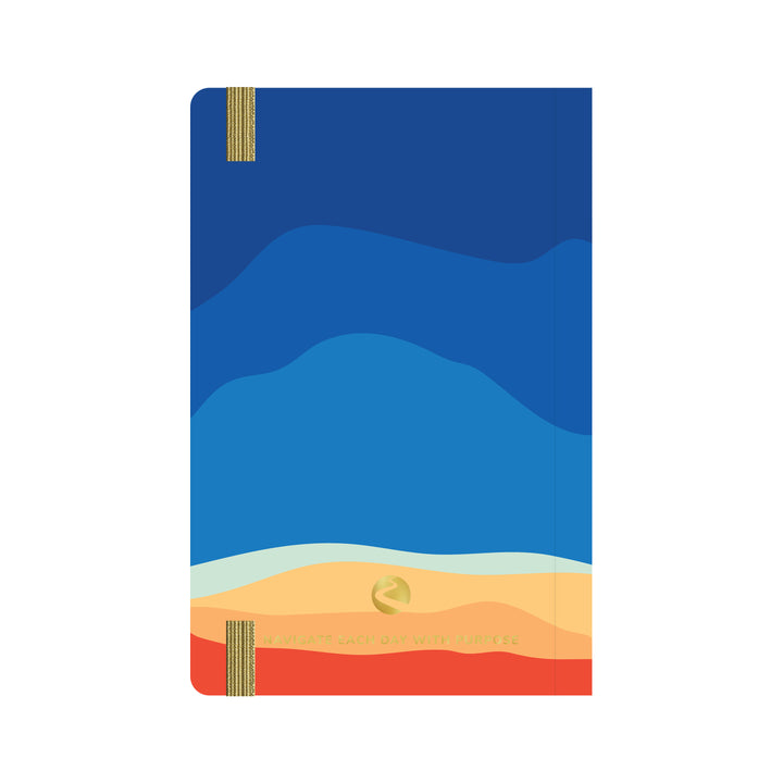 Notebook with a colorful landscape design on the cover #color_gradient