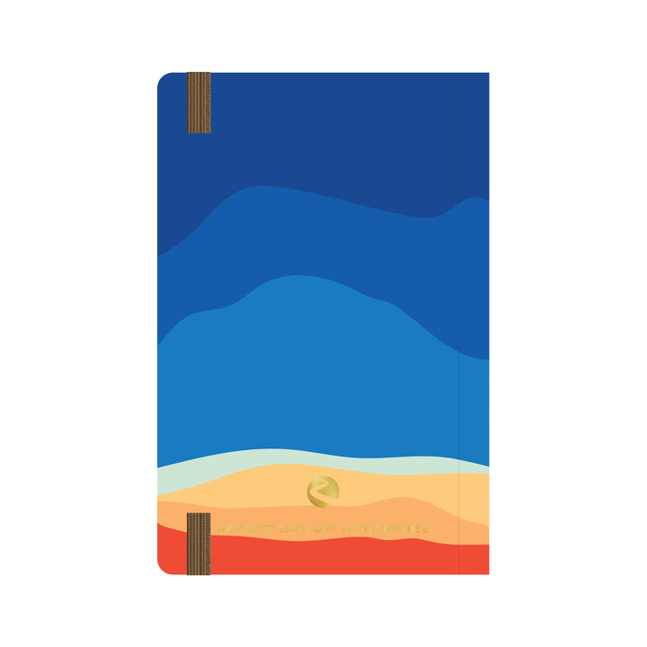 Back of Notebook with colorful landscape design on a white background #color_solid