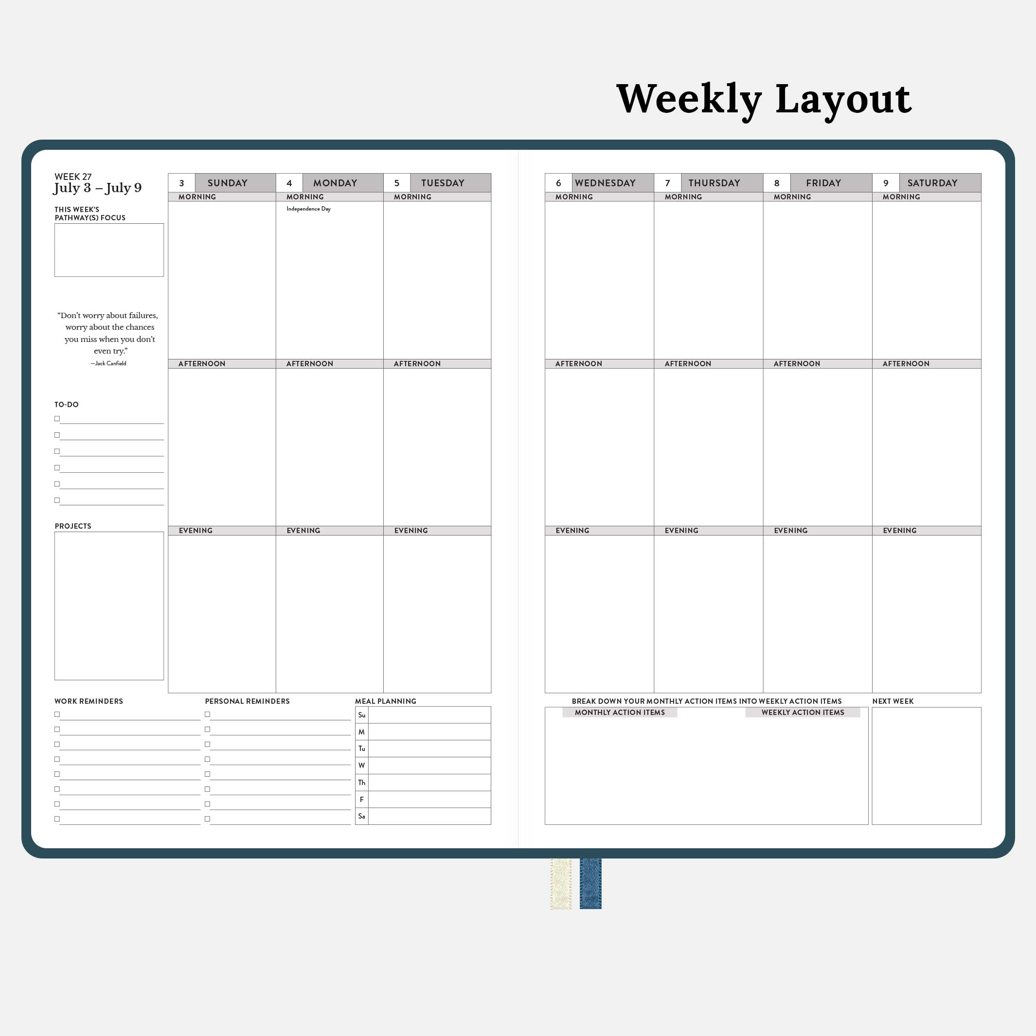 2022-2023 Mid-Year Monthly & Weekly Hardcover Planner