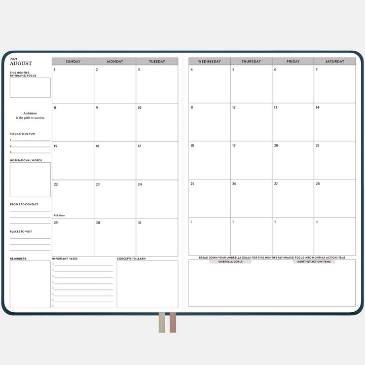 2021-2022 Mid-Year Monthly & Weekly Planner