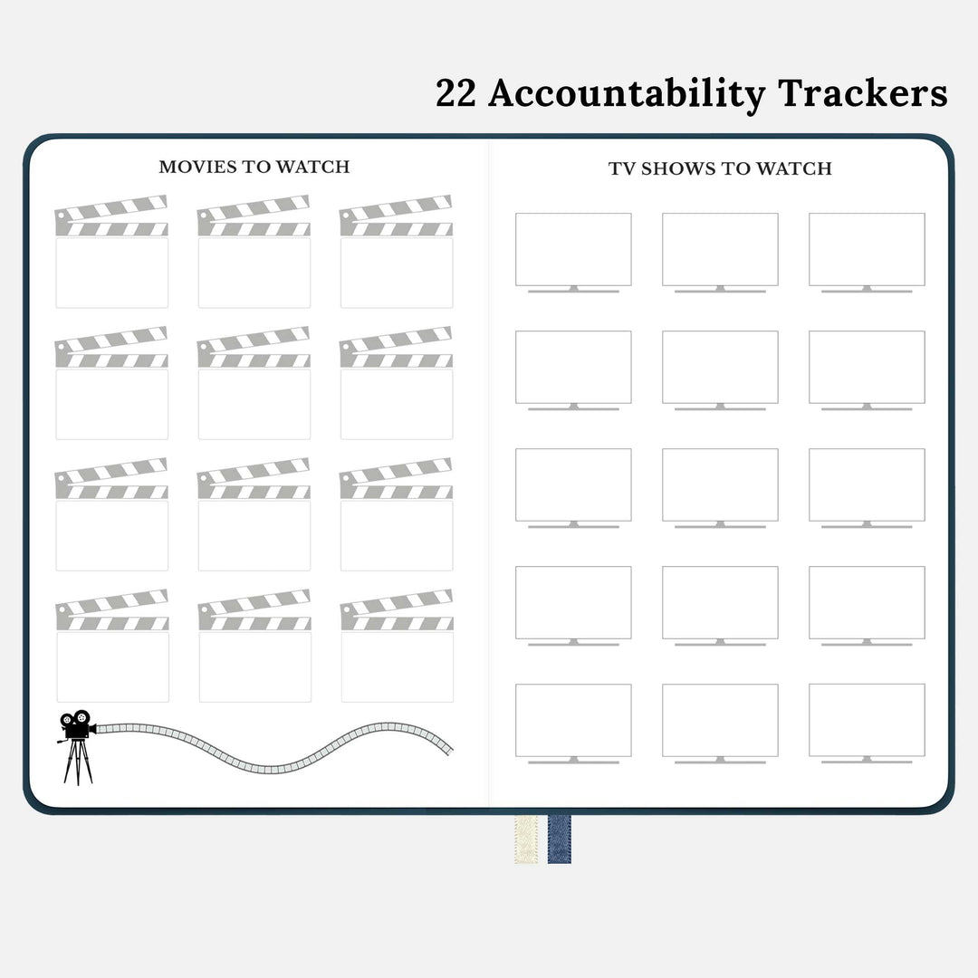 accountability trackers in the blue 12 month undated monthly and weekly planner.  #color_balanced-blue