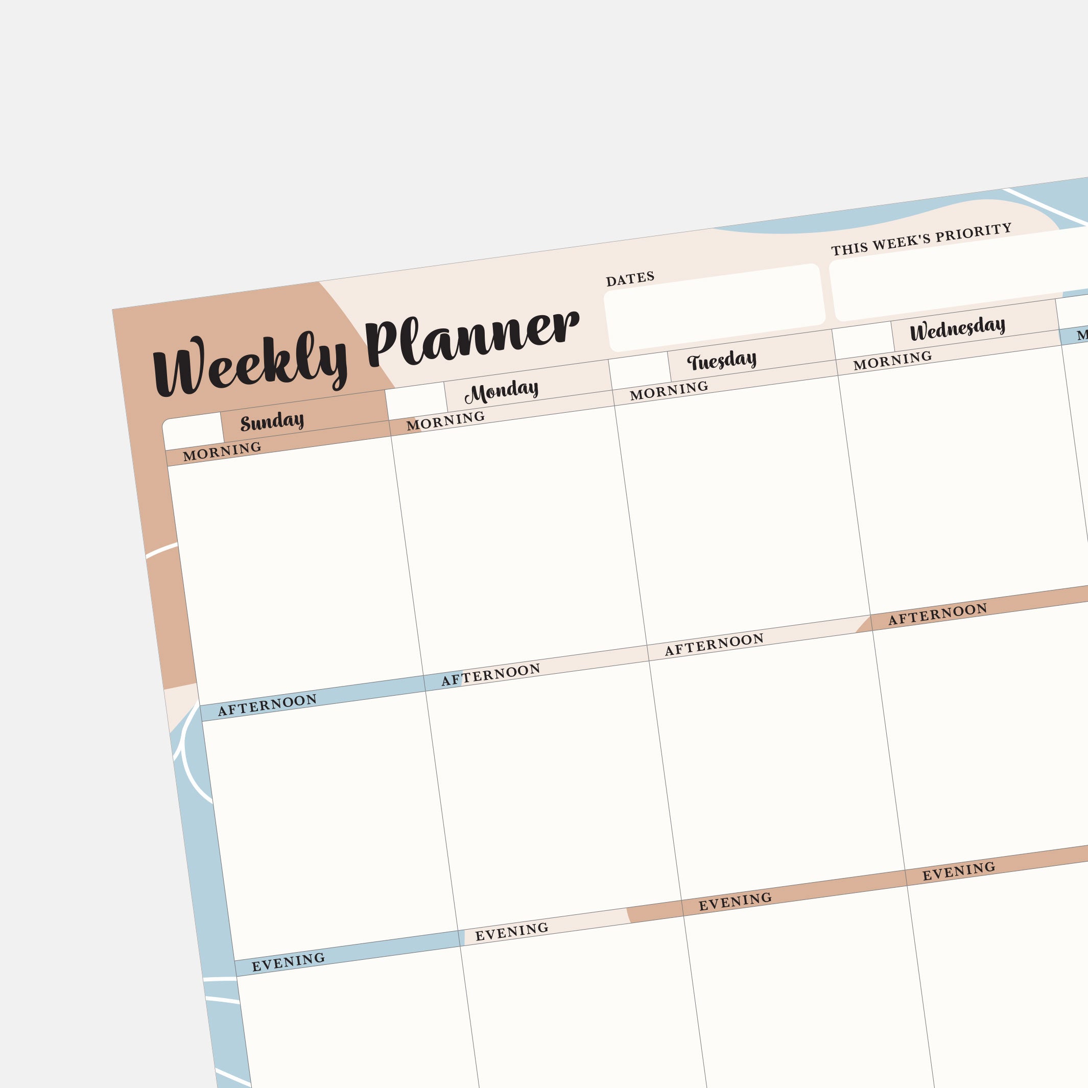 Weekly Desk Planner