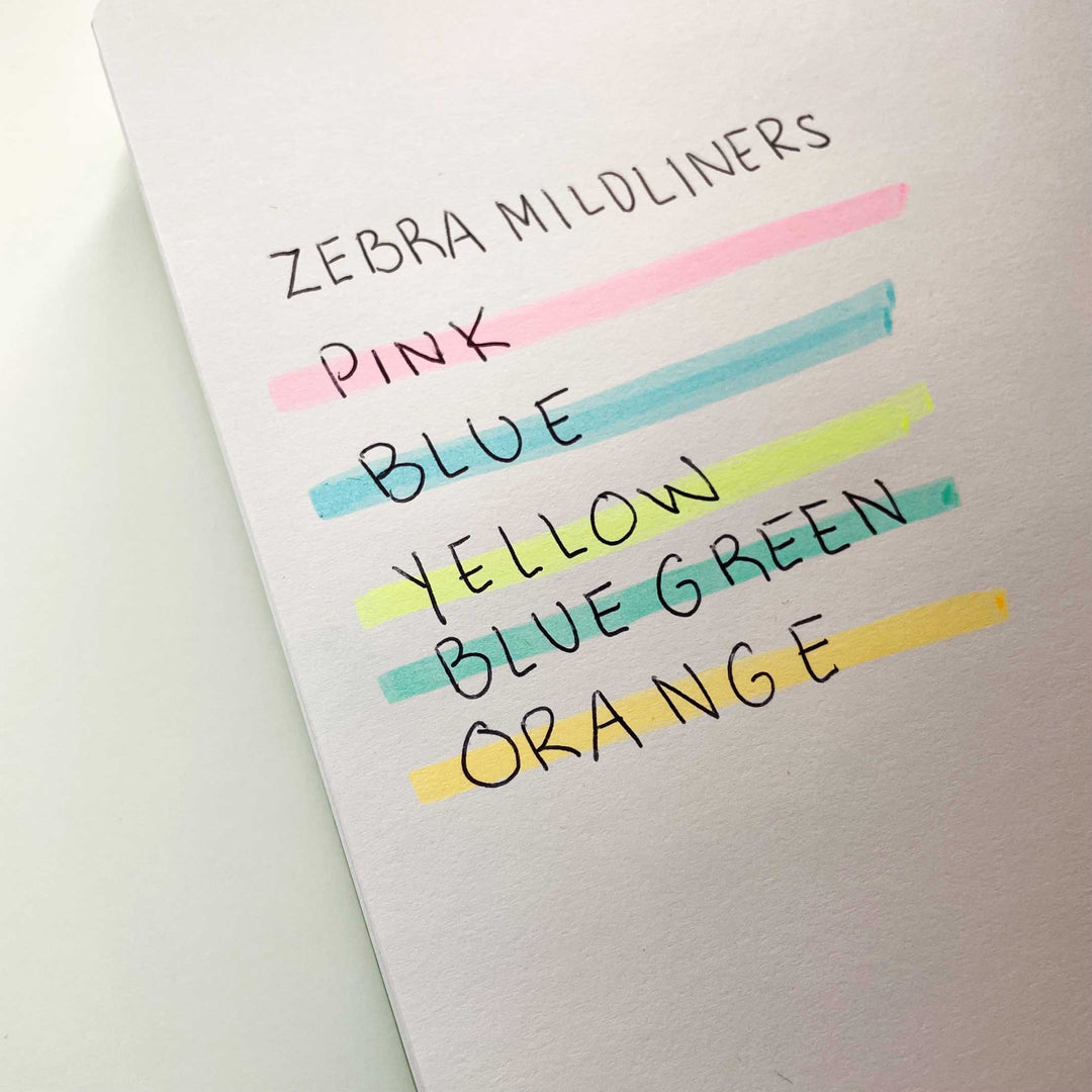 Zebra Mildliner Fluorescent Markers, 5-Pack Define