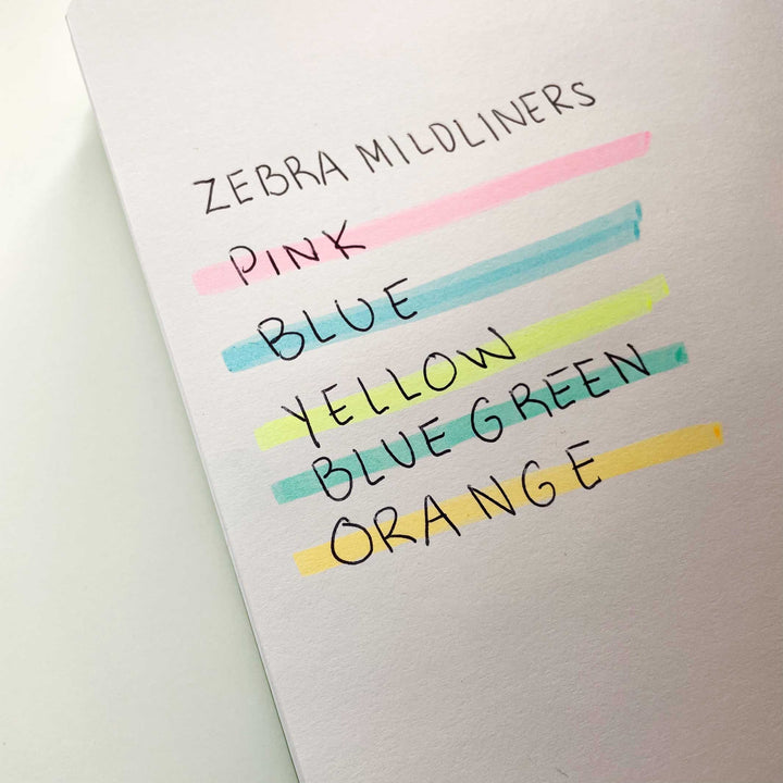 Zebra Mildliner Fluorescent Markers, 5-pack